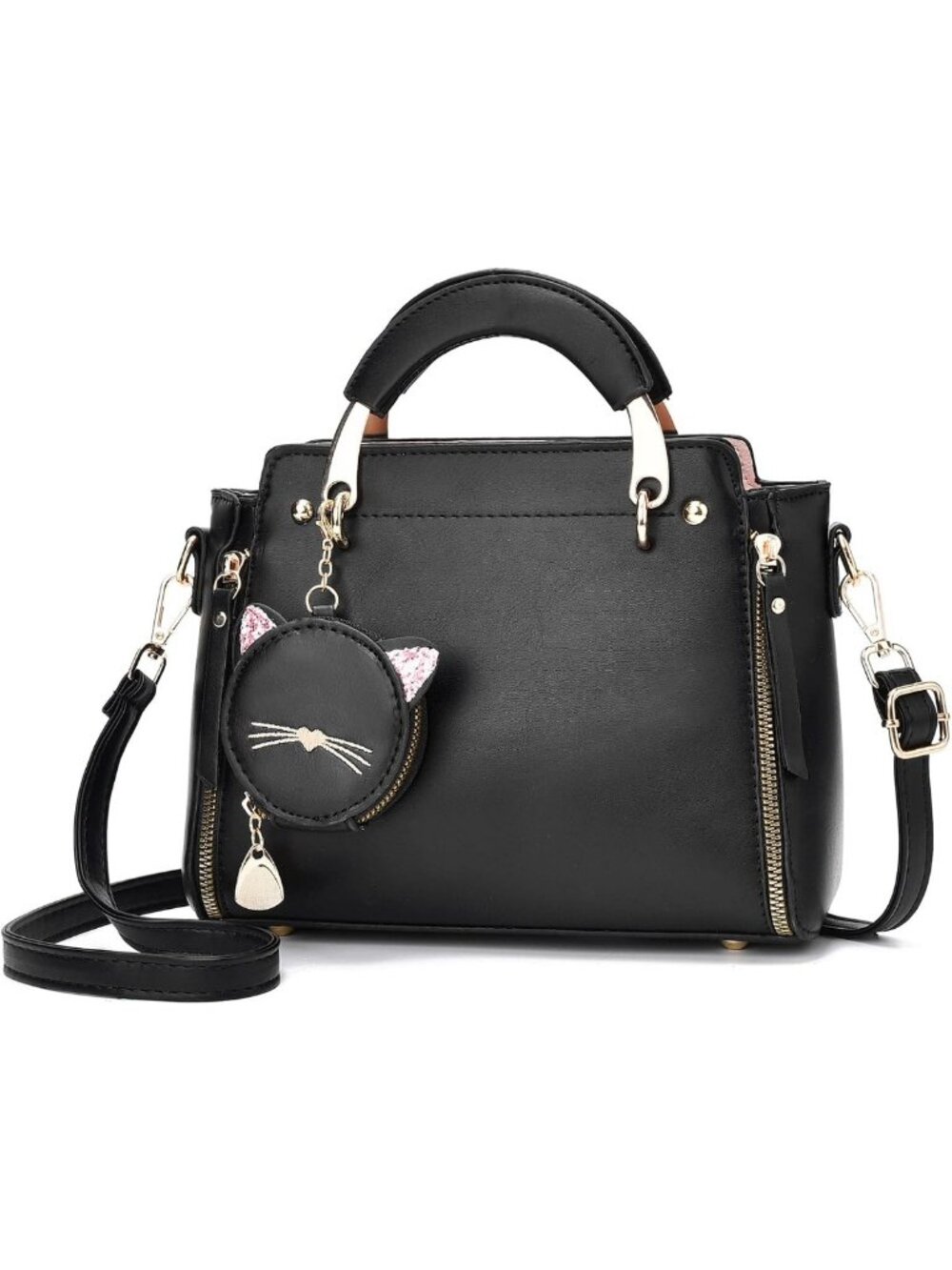 Chic Women's Crossbody & Top Handle Handbag - Small Kitty Purse for Girls